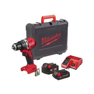 M18 BLPDRC-422C - M18 Compact Brushless 60.5Nm Percussion Drill with 1 x M18B2 (2.0Ah Battery), 1 x M18B4 (4.0Ah Battery) & M12-18C Charger & Carry Case