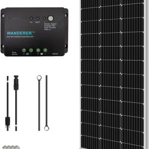 100W 12V Monocrystalline Solar Starter Kit w/ Wanderer 30A Charge Controller